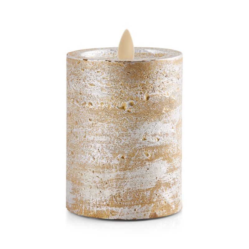 Flicker Champagne 3"x6" Flameless Pillar Candle - Image 1