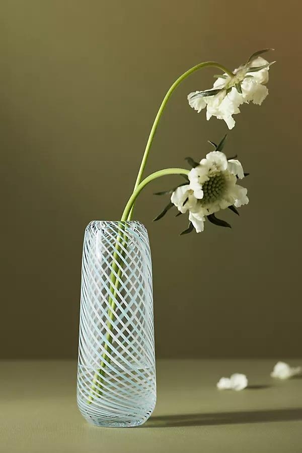 Blue Swirl Glass Vase - Image 0