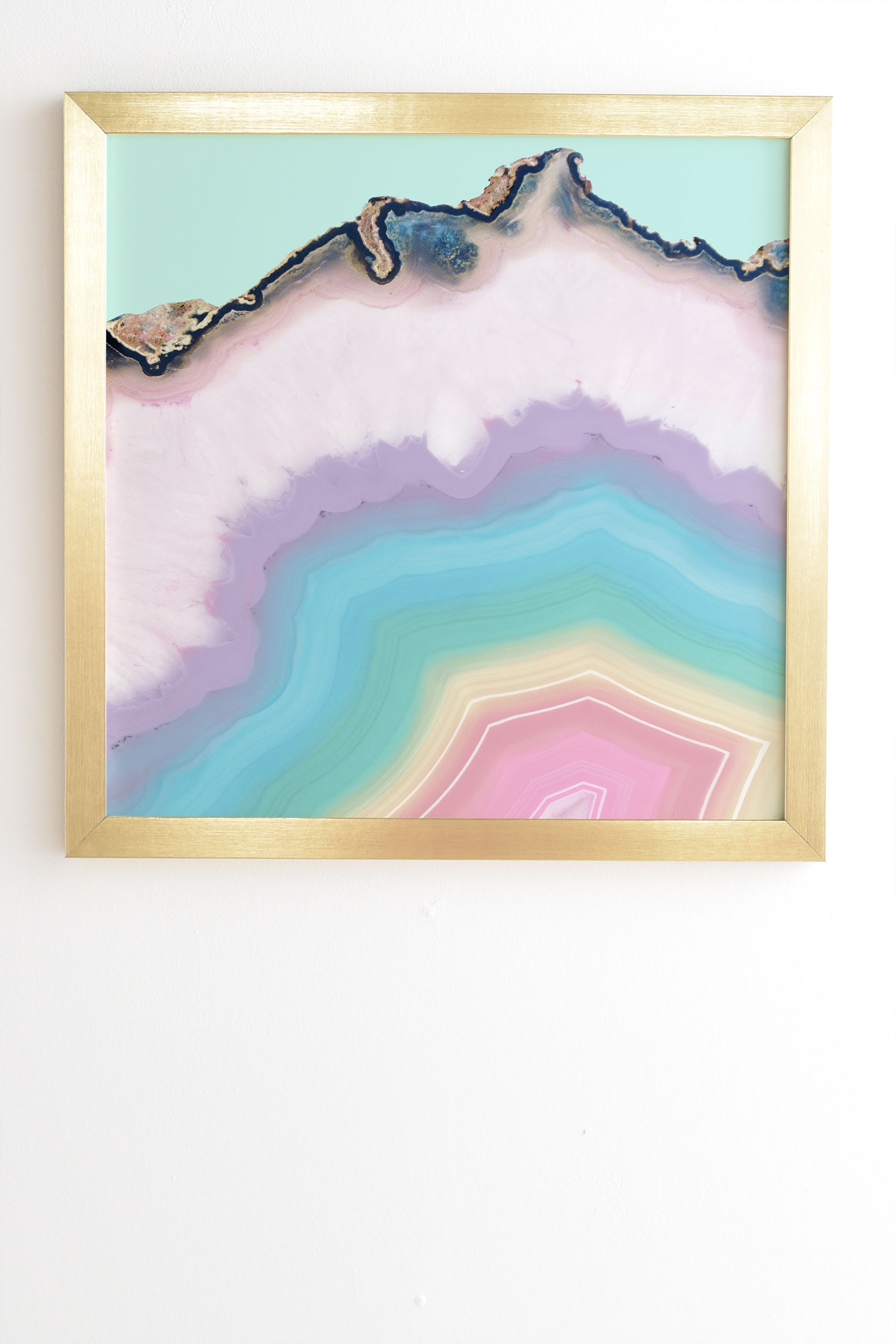 Rainbow Agate by Emanuela Carratoni - Framed Wall Art Basic Gold 30" x 30" - Image 0