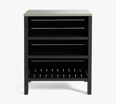 Malibu Metal Outdoor Kitchen Convertible Refrigerator Cabinet, Black - Image 2
