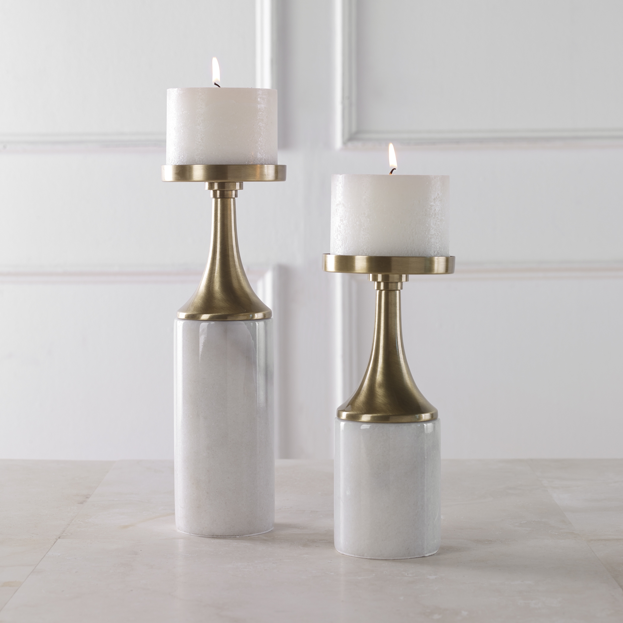 Castiel Marble Candleholders Set/2 - Image 1
