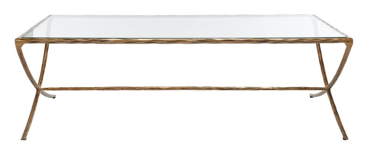 Debbie Rectangle Metal Coffee Table - Brass - Image 0
