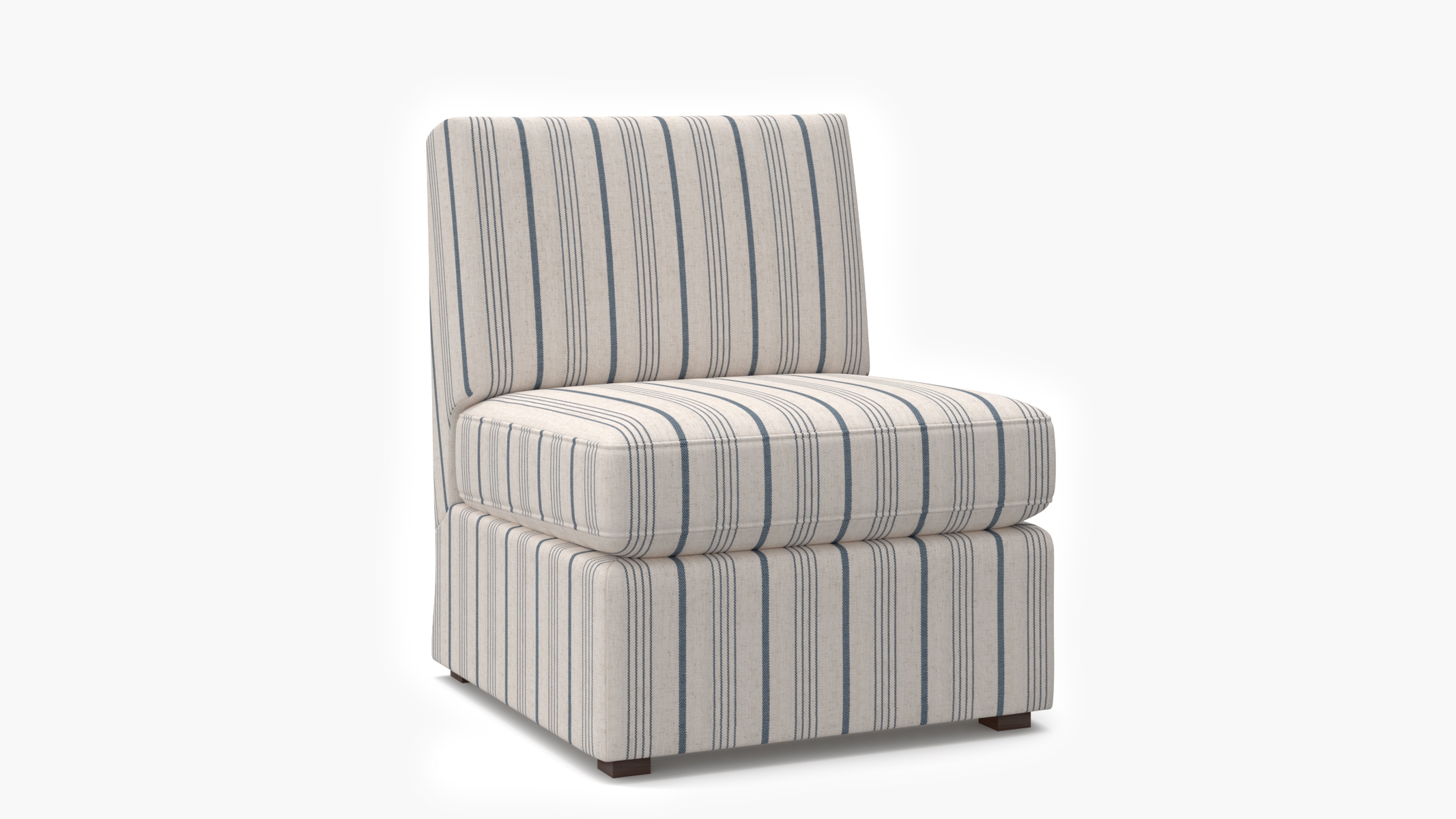 Grande Slipper Chair, Blue Market Stripe - Image 1