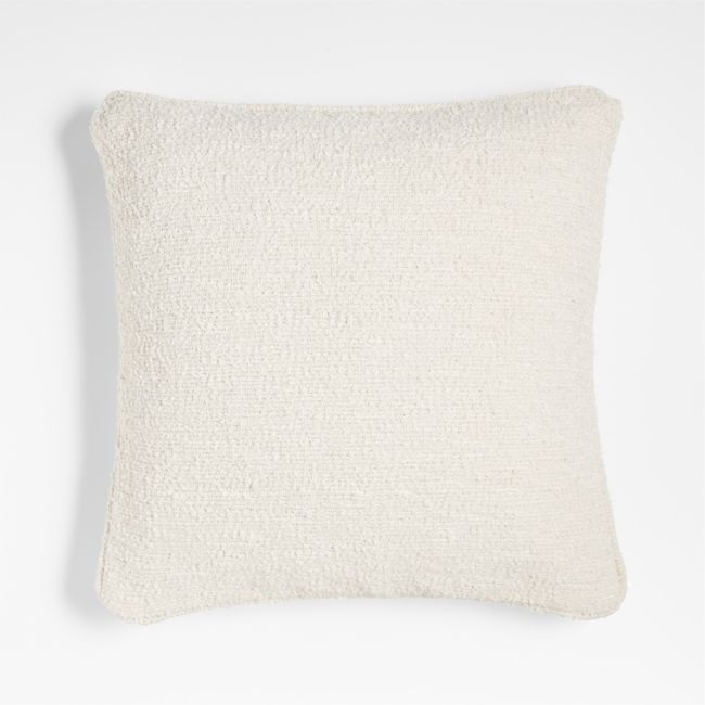 Arctic Ivory Organic Soft Boucle 20"x20" Throw Pillow Cover - Image 0