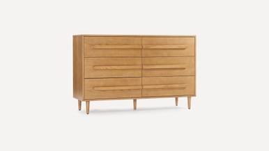 Burrow Heist 6 Drawer Dresser, Leg Finish: OakLegs - Image 1