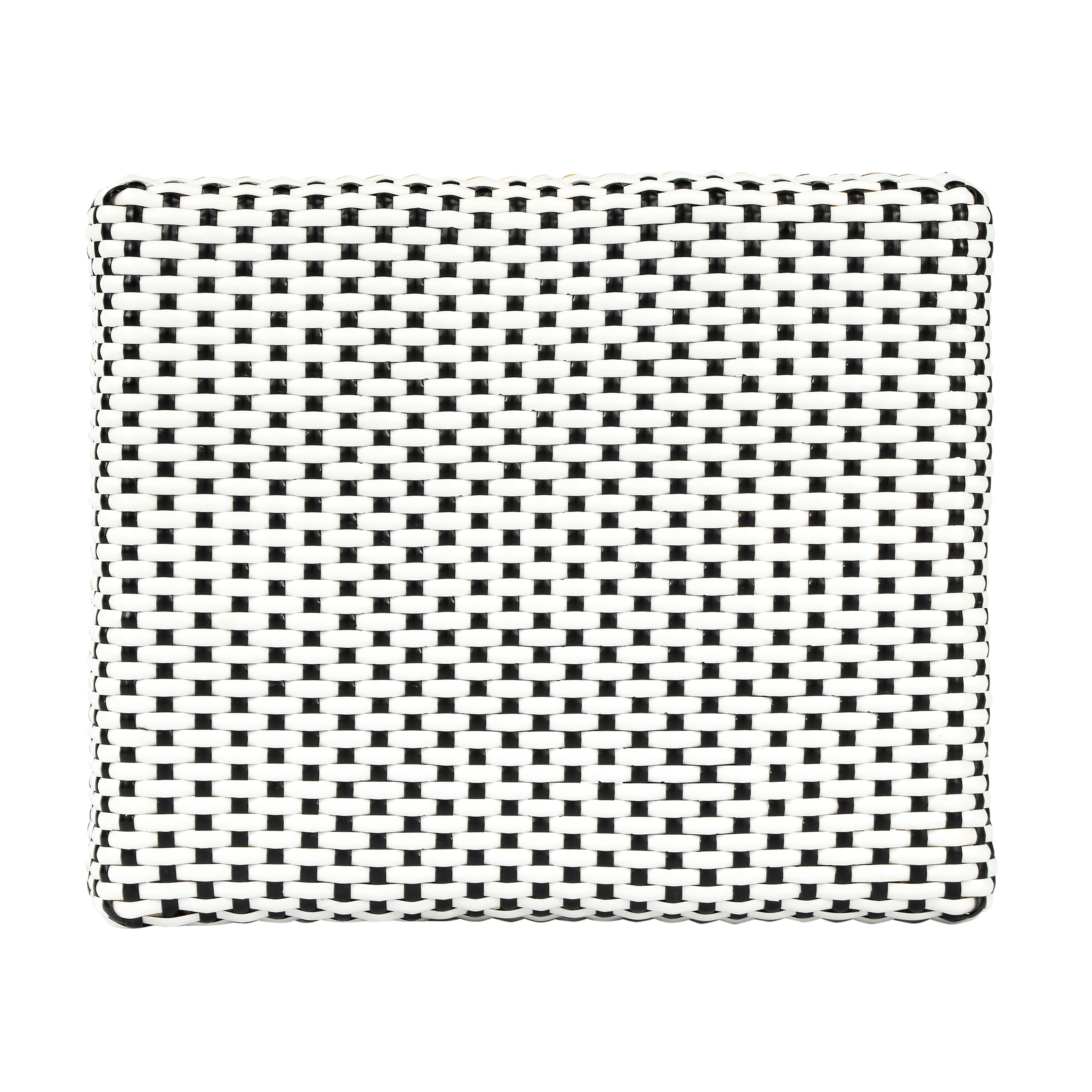 Robias White/Black Dot/ Natural Rattan Frame Counter Stool - Image 3