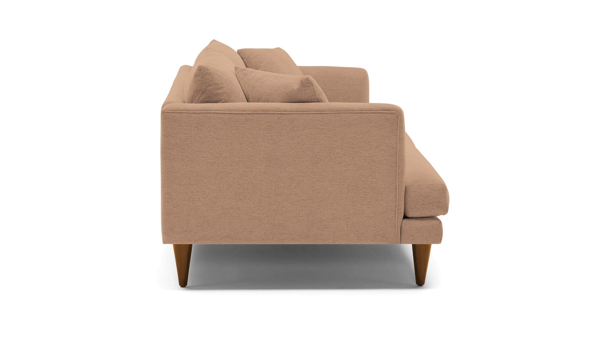 Peach Lewis Mid Century Modern Sofa - Royale Blush - Mocha - Cone - Image 2