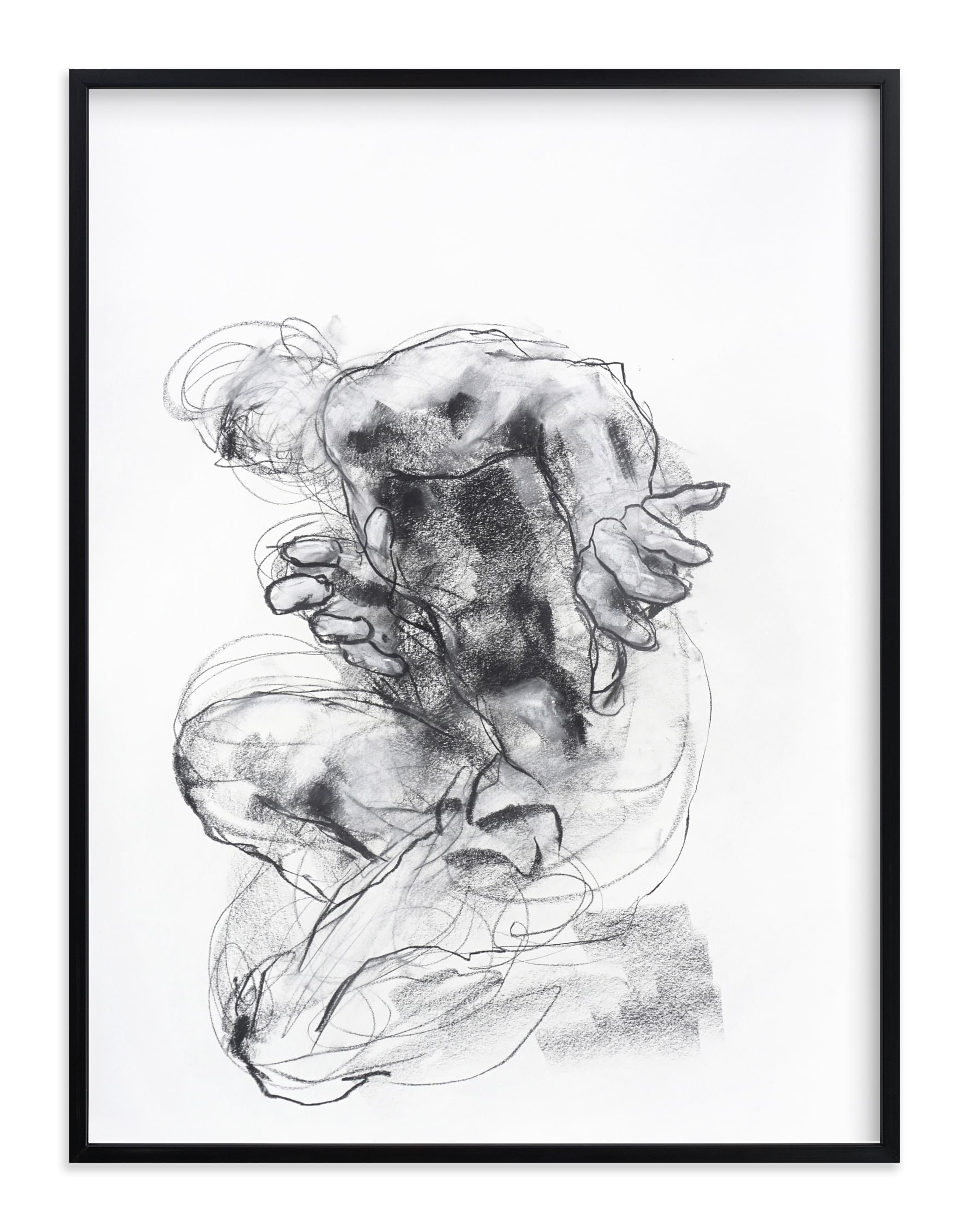 Drawing 538 - Crouching Figure Limited Edition Art Print - Image 0