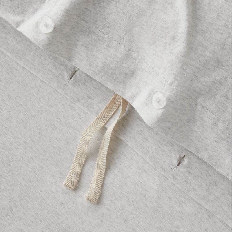 Cozysoft Organic Cotton Jersey Heathered Ivory Full/Queen Duvet Cover - Image 3