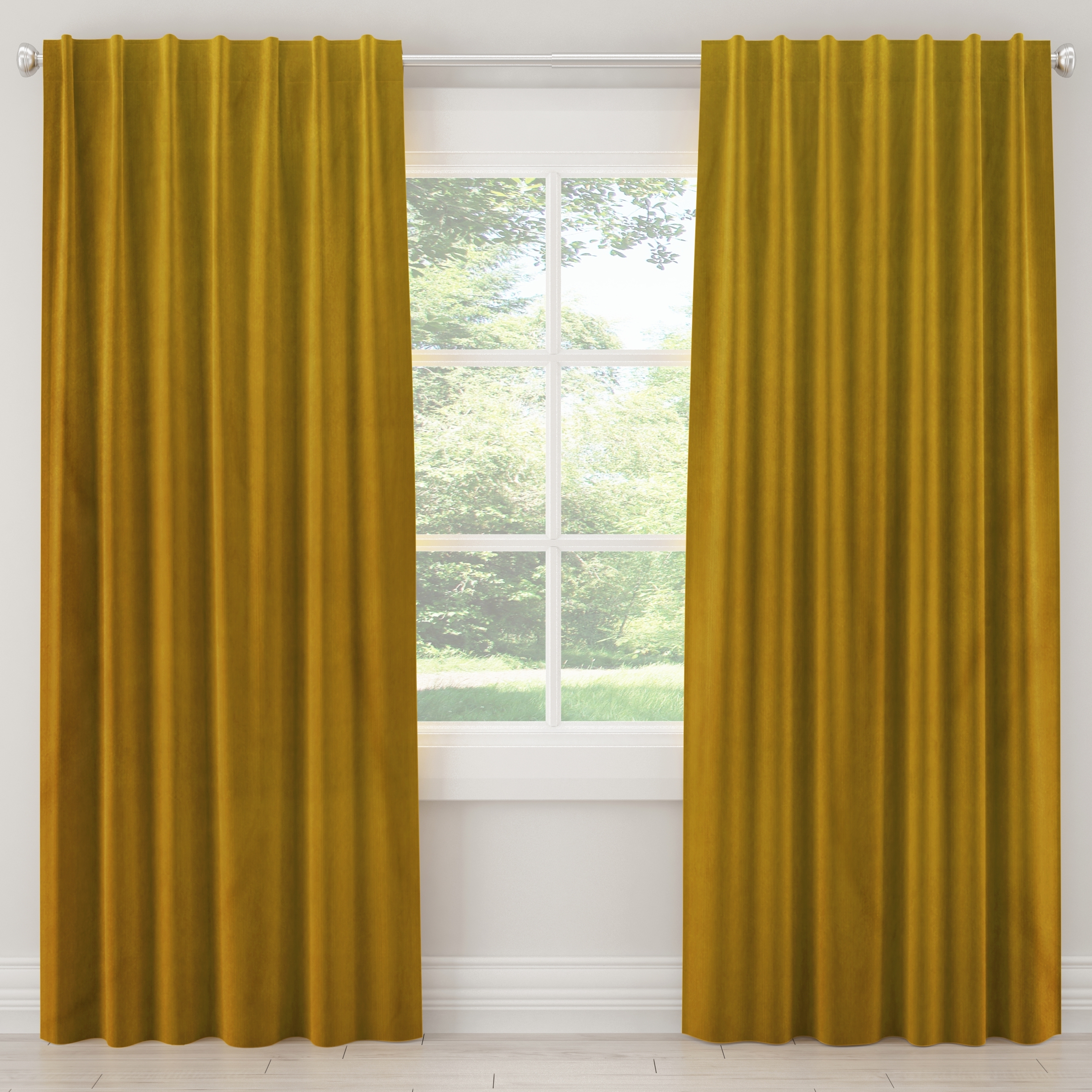 Citronella Velvet Curtain Panel, 96" x 50" Blackout - Image 0