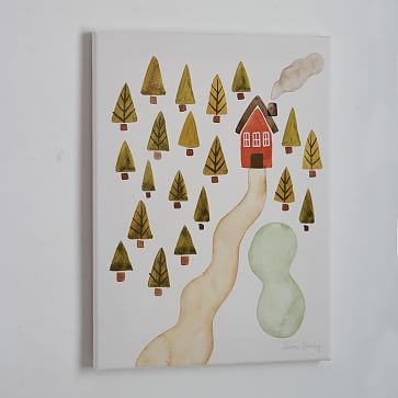 Forest Home Watercolor Canvas Wood Wall Hanging, 12"x16" - Image 2