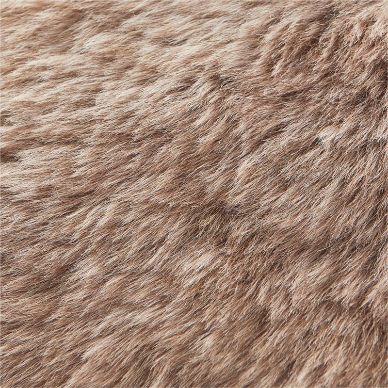 Shorn Taupe Sheepskin Fur Throw Pillow with Down-Alternative Insert 16" - Image 3
