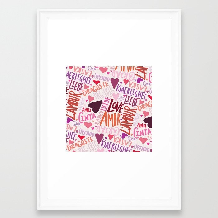 Love Languages Framed Art Print by Leah Flores - Scoop White - Small 13" x 19"-15x21 - Image 0
