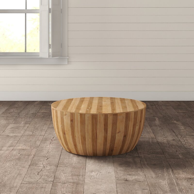 Hindsville Solid Wood Drum Coffee Table - Image 2