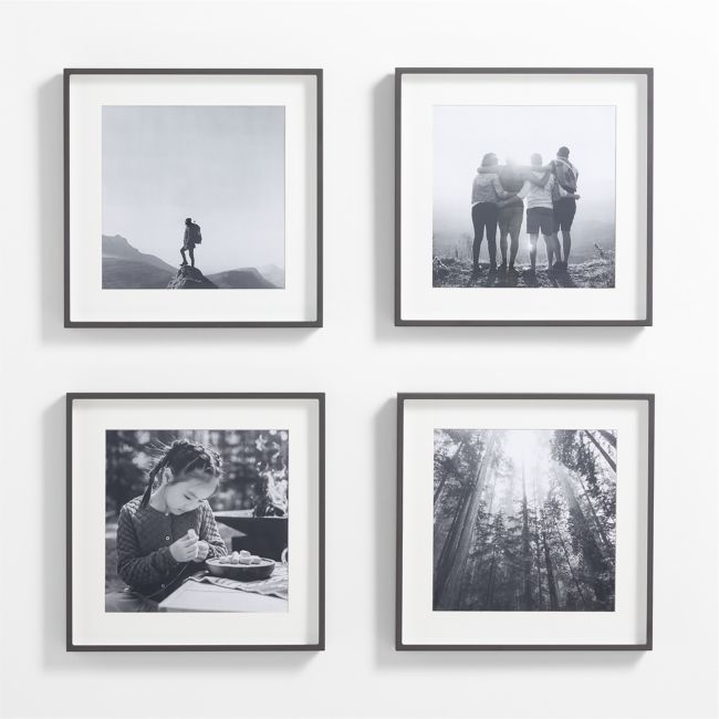 4-Piece Brushed Black 11x11 Gallery Wall Frame Set - Image 0