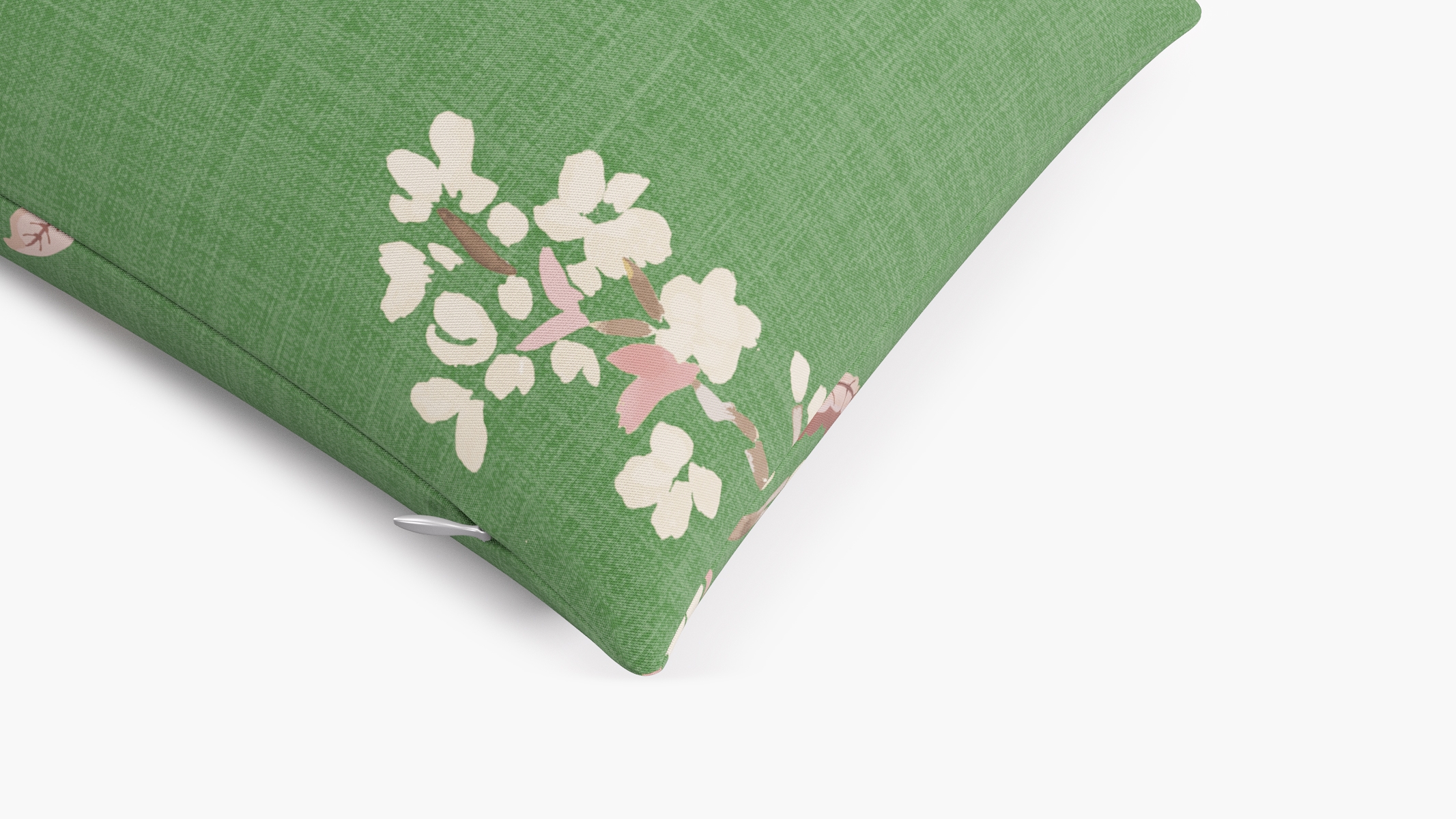 Outdoor 14" x 30" Lumbar Pillow, Jade Cherry Blossom, 14" x 30" - Image 1