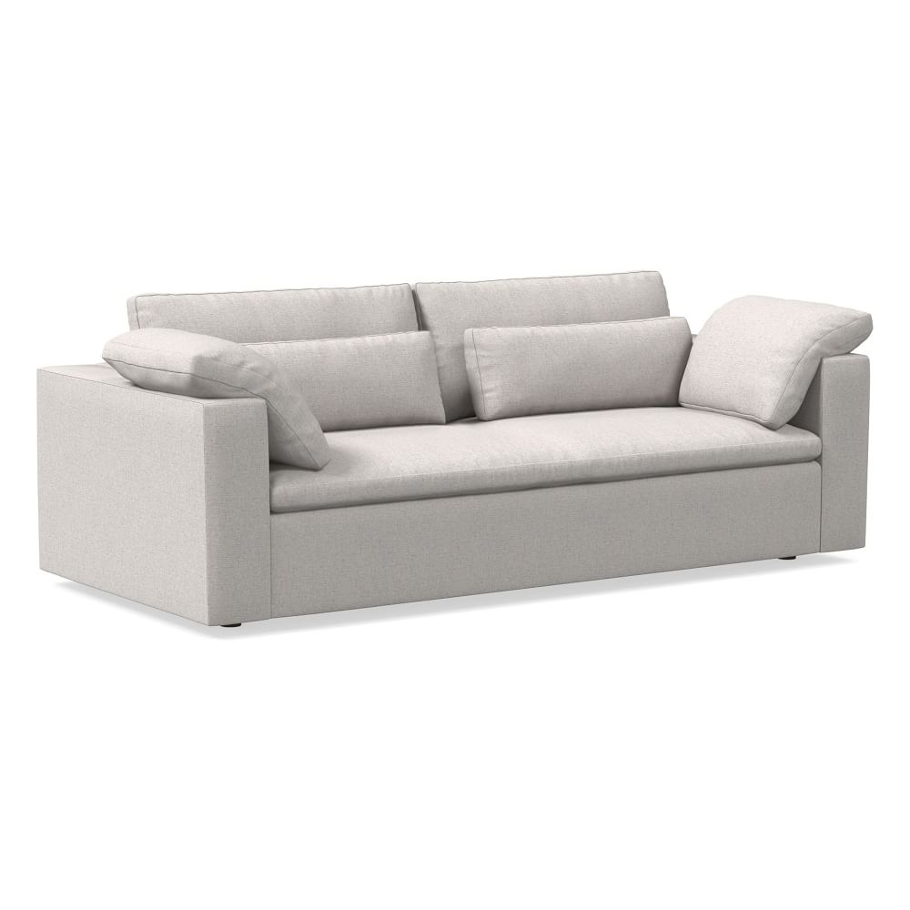 Harmony Modular 92" Bench Cushion Sofa, Standard Depth, Performance Coastal Linen, Dove - Image 0
