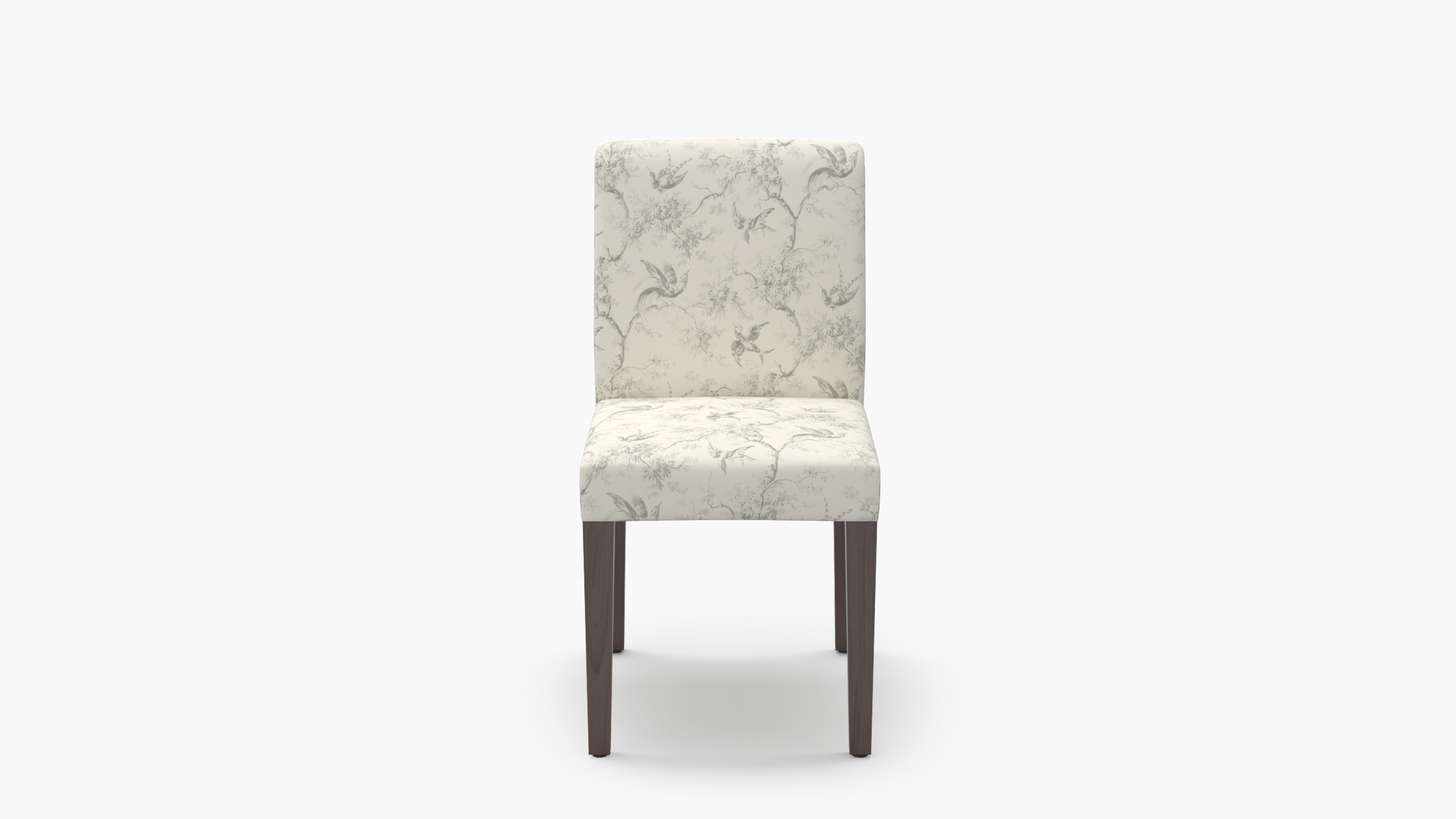 Signature Dining Chair, Cream Swallows, Espresso Square Tapered Leg - Image 0