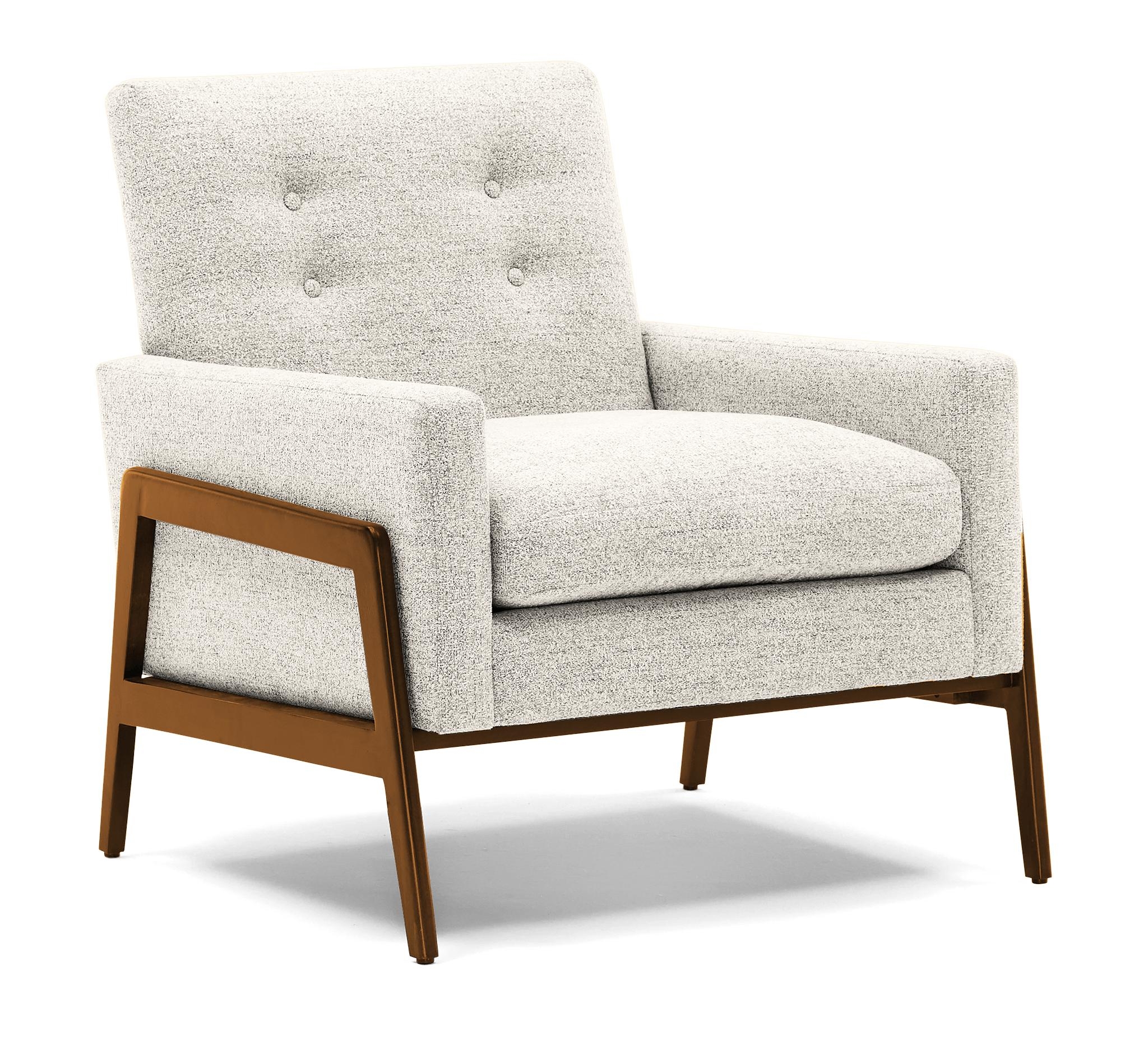 White Clyde Mid Century Modern Chair - Tussah Snow - Mocha - Image 1