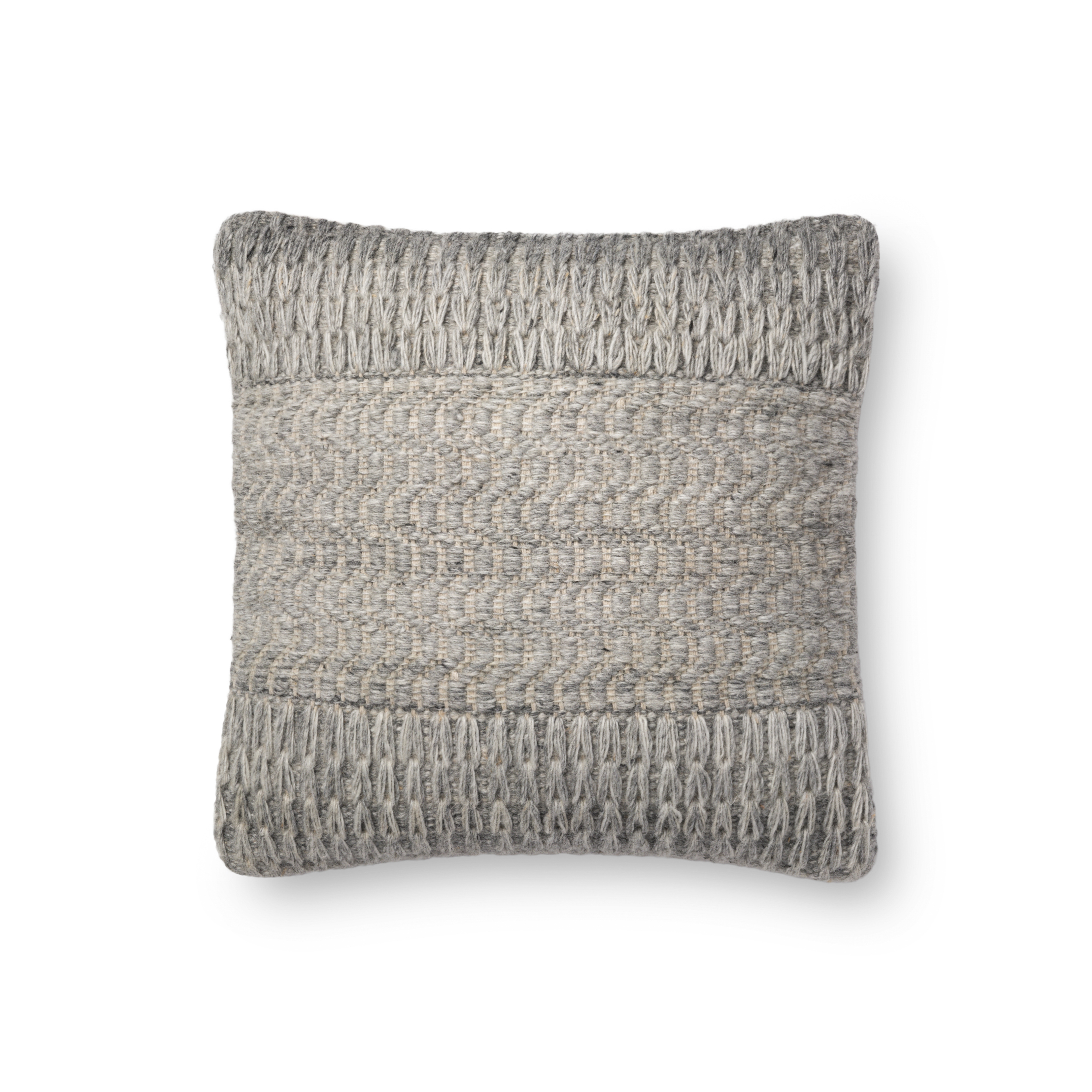 Loloi Pillows P0697 Grey 18" x 18" Cover Only - Image 0