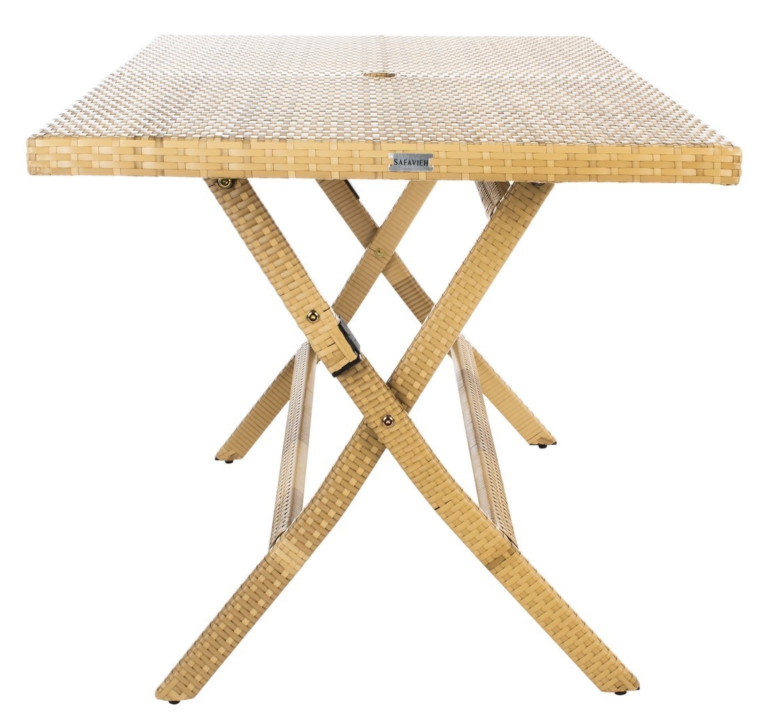 Akita Folding Table - Natural/White - Safavieh - Image 7
