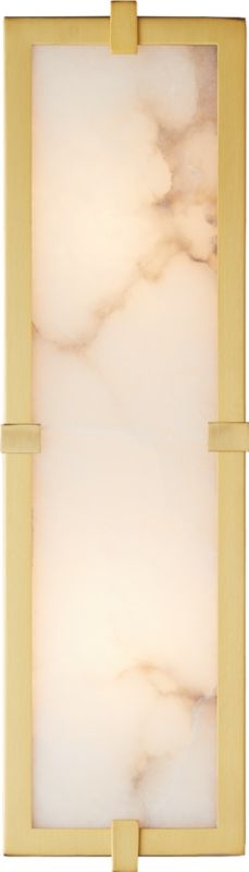 Alabaster Single Plate Brass Sconce - Image 4