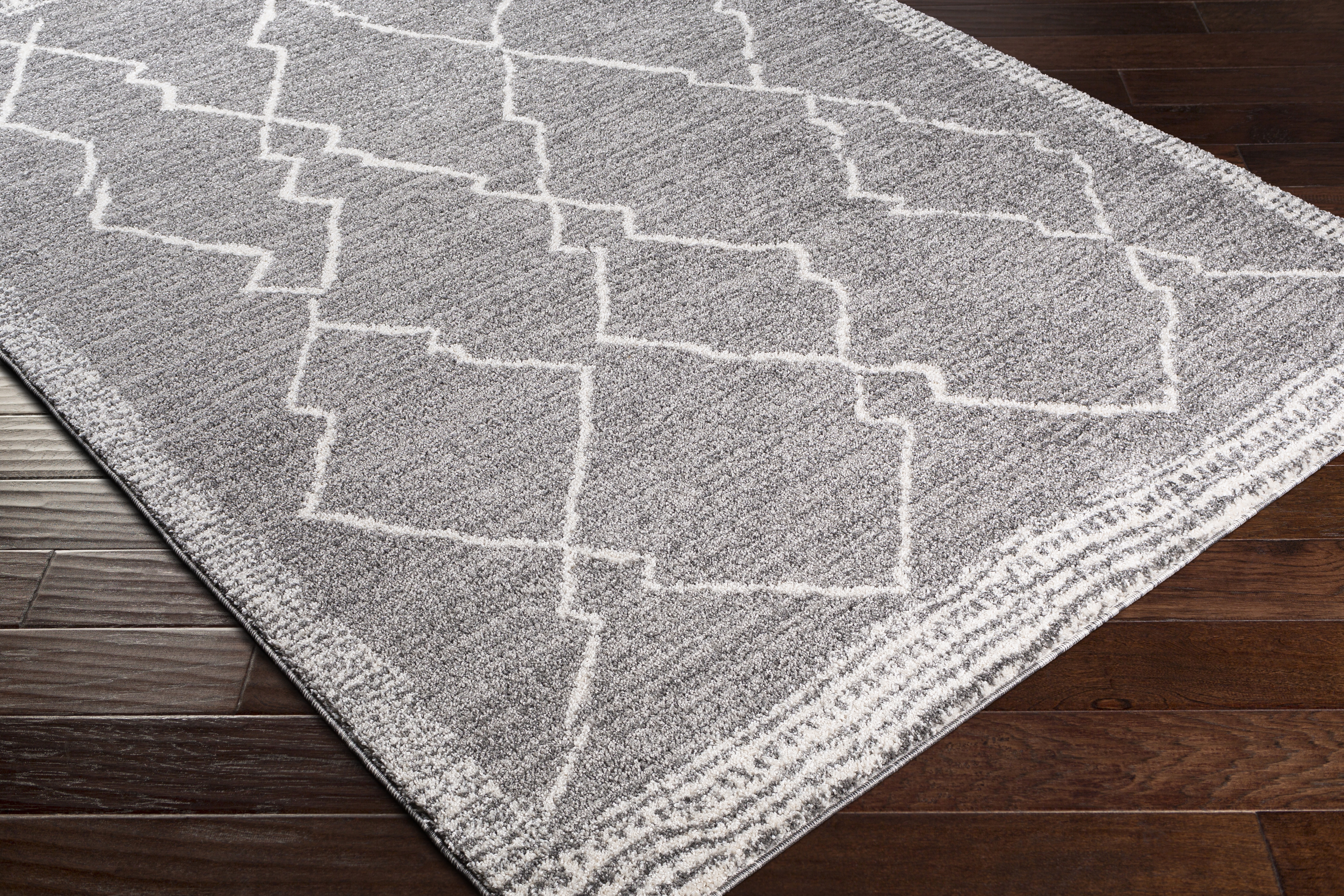 Andorra Gray Indoor 6'7" x 9' Machine Woven Rug - Image 5