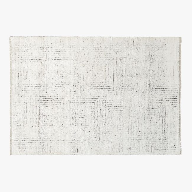 Keen Hand-Knotted White Viscose Area Rug 6'x9' - Image 0