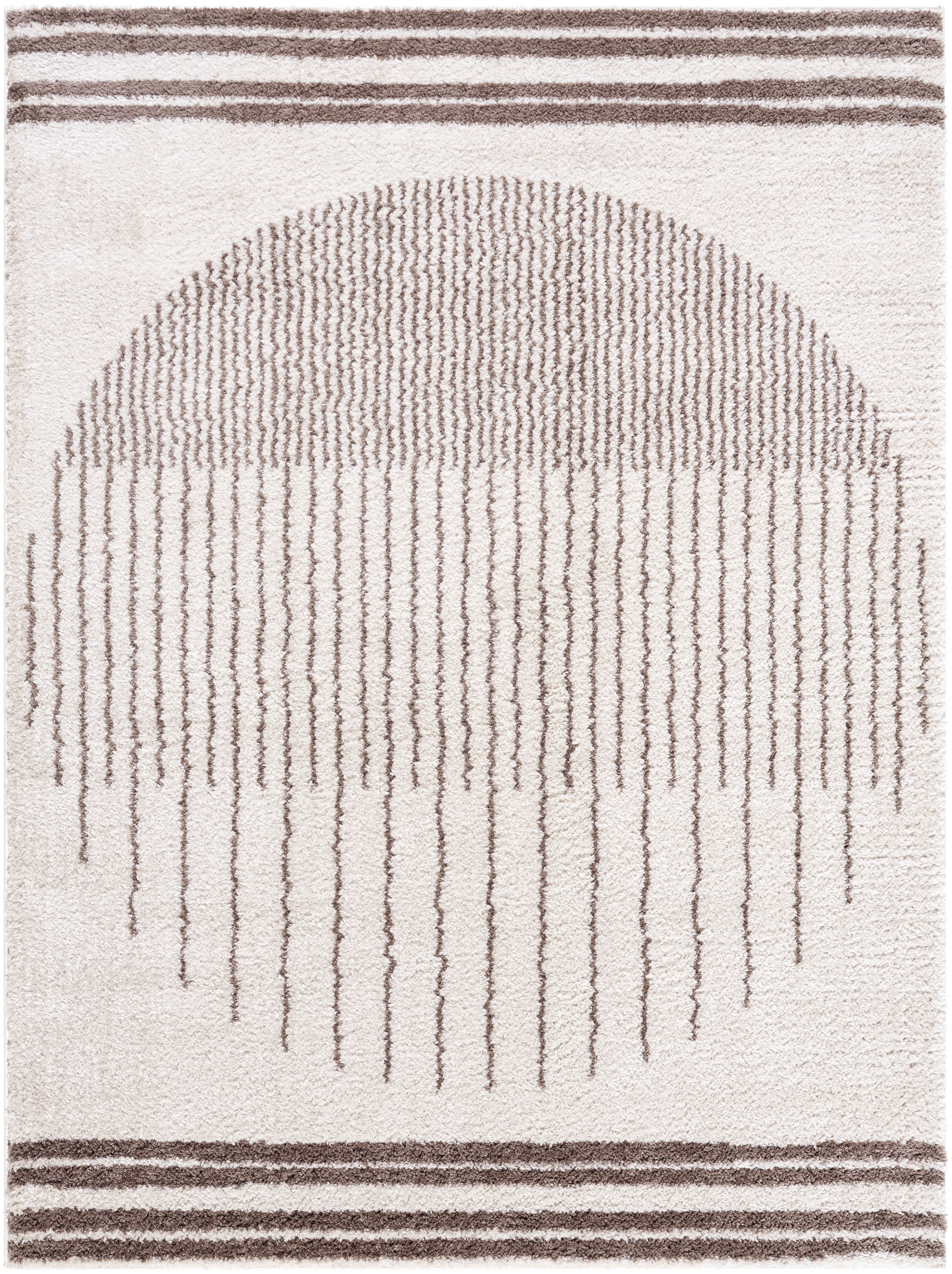 Fossay Shag Beige Indoor 2'7" x 7'3" Machine Woven Rug - Image 0