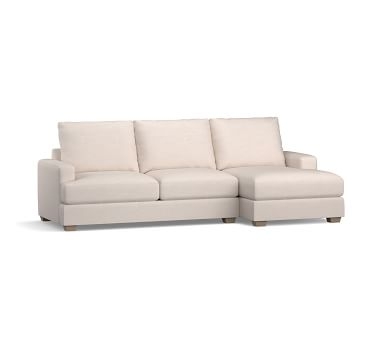 Canyon Square Arm Upholstered Right Arm Sofa with Chaise Sectional, Down Blend Wrapped Cushions, Performance Heathered Basketweave Dove - Image 2
