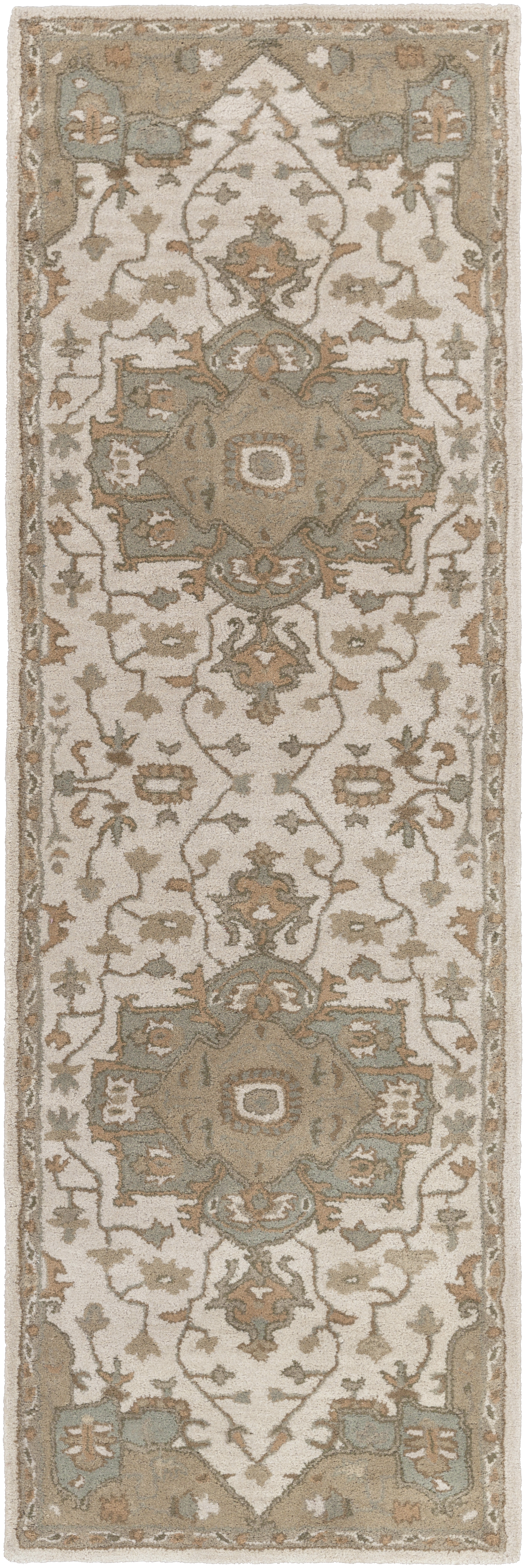 Caesar Beige Indoor 2'6" x 8' Handmade Rug - Image 0