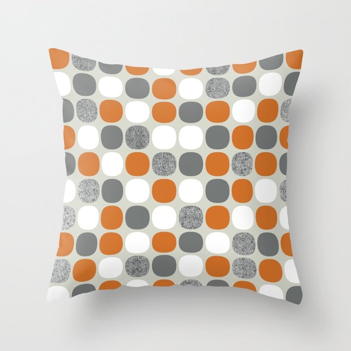 Go In Orange Throw Pillow by House Of Haha - Cover (20" x 20") With Pillow Insert - Outdoor Pillow - Image 0