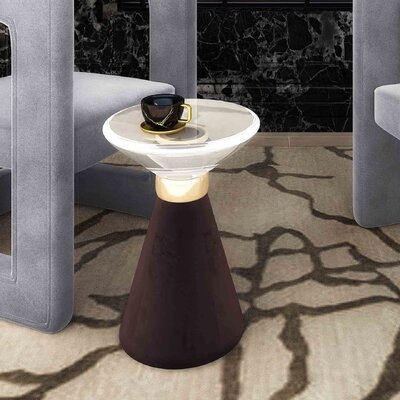 Sanner Glass Top Pedestal End Table - Image 0