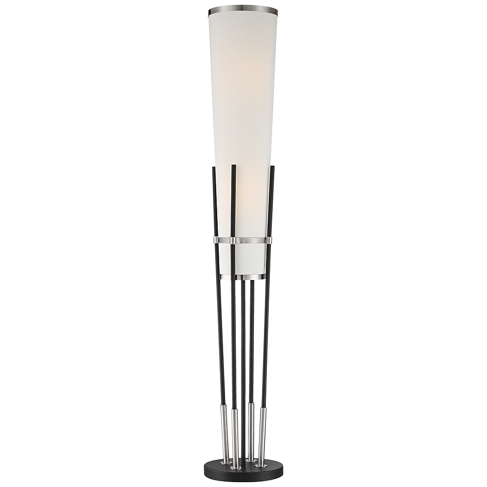 Possini Euro Flute White Linen Uplight Floor Lamp - Style # 72W86 - Image 0