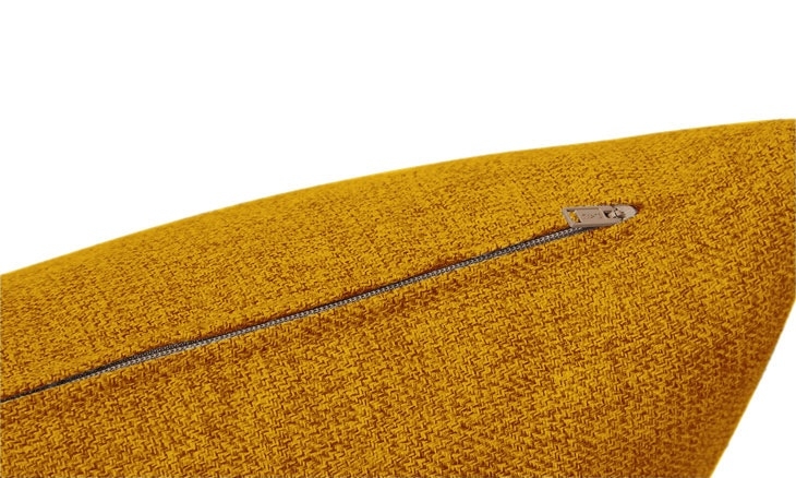 Yellow Decorative Mid Century Modern Knife Edge Pillows 22 x 22 (Set of 2) - Cordova Amber - Image 3