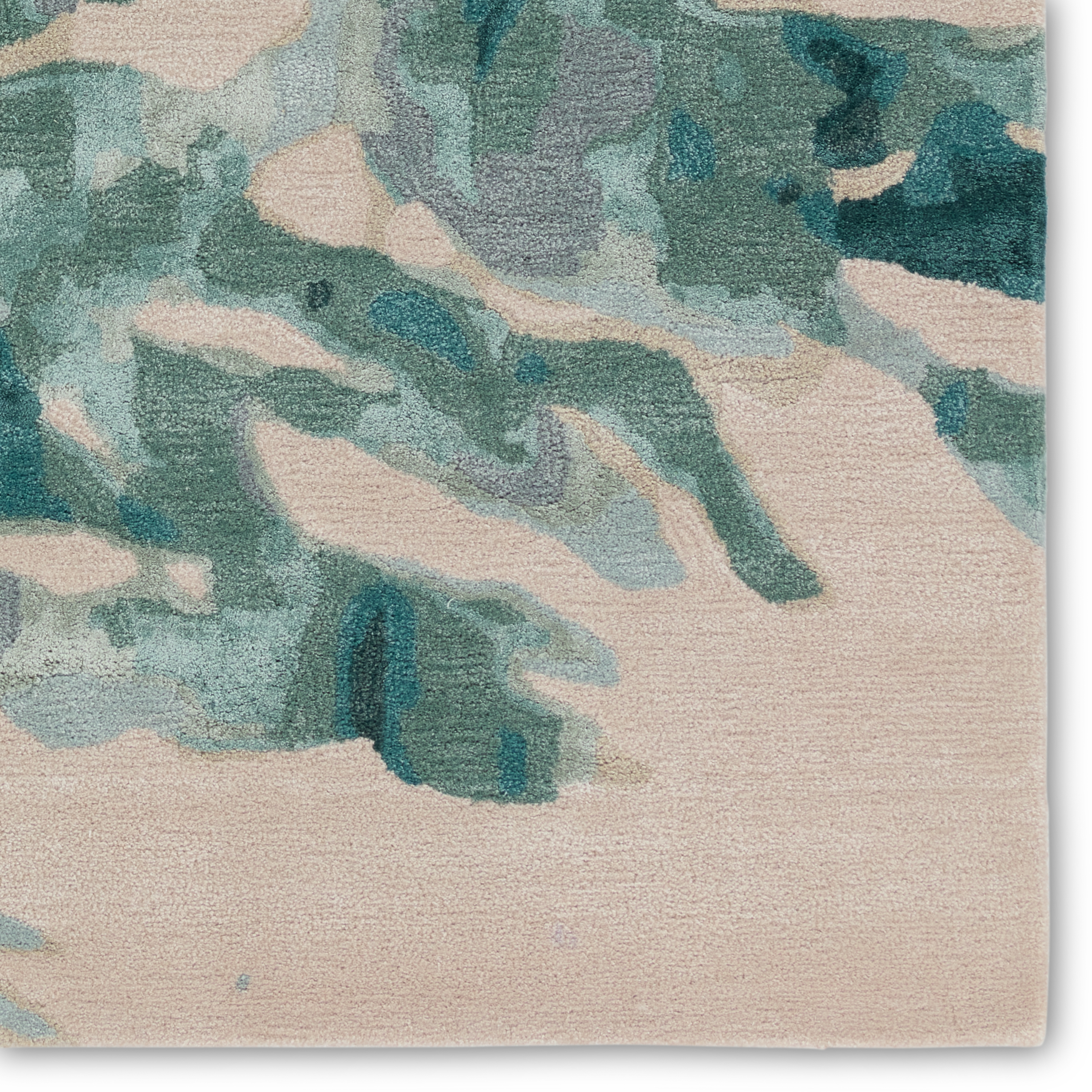 Atoll Handmade Animal Pattern Teal/ Sage Area Rug (8'X10') - Image 3