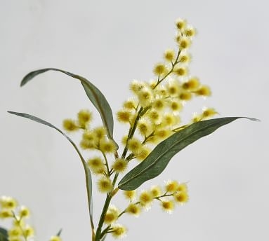 Faux Blooming Acacia Branch, Yellow - Image 1