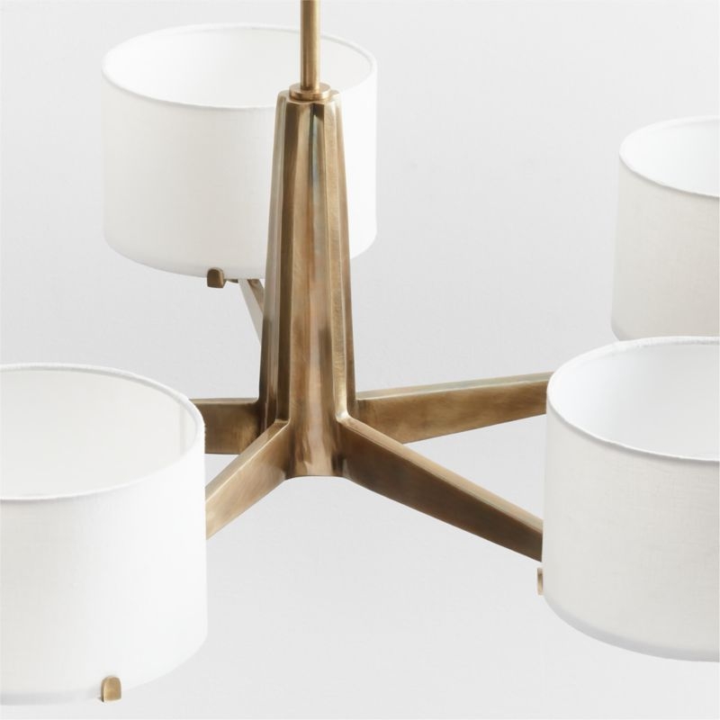 Isla Brushed Brass Metal Chandelier Light 33.5" - Image 3