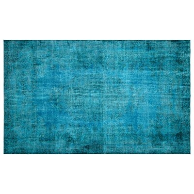 One-of-a-Kind Hand-Knotted 1960s Turkish Blue 6'10" x 11' Area Rug - Image 0