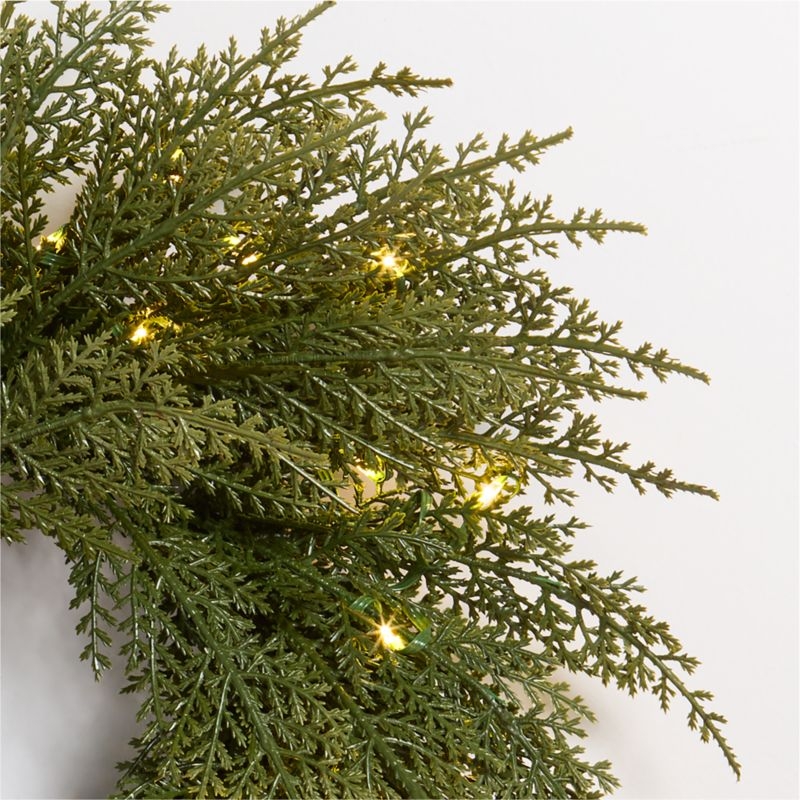 Faux Pre-Lit Hemlock Mini Wreath 14" - Image 1