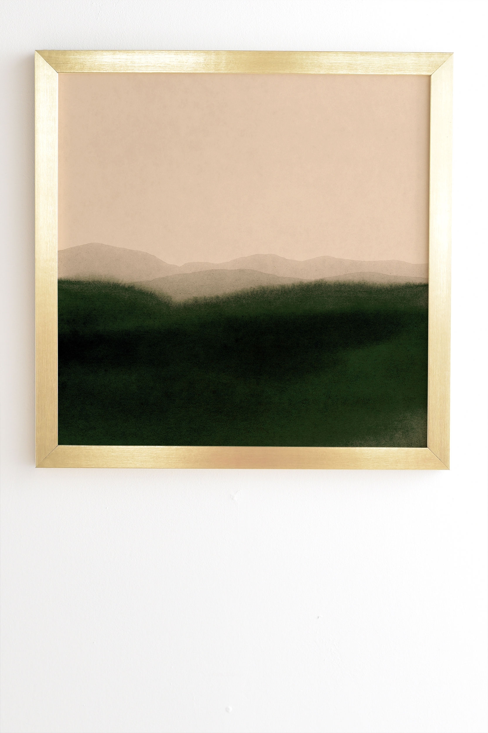 Green Hills by Iris Lehnhardt - Framed Wall Art Basic Gold 11" x 13" - Image 0