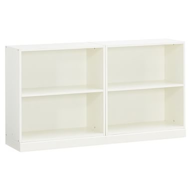 Stack Me Up Double 2-Shelf Bookcase, Simply White - Image 0