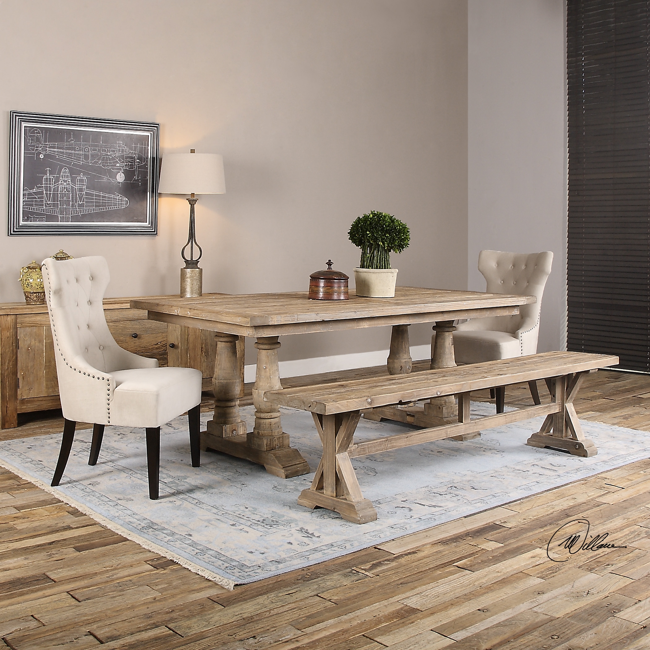 Stratford Salvaged Wood Bench - Image 2