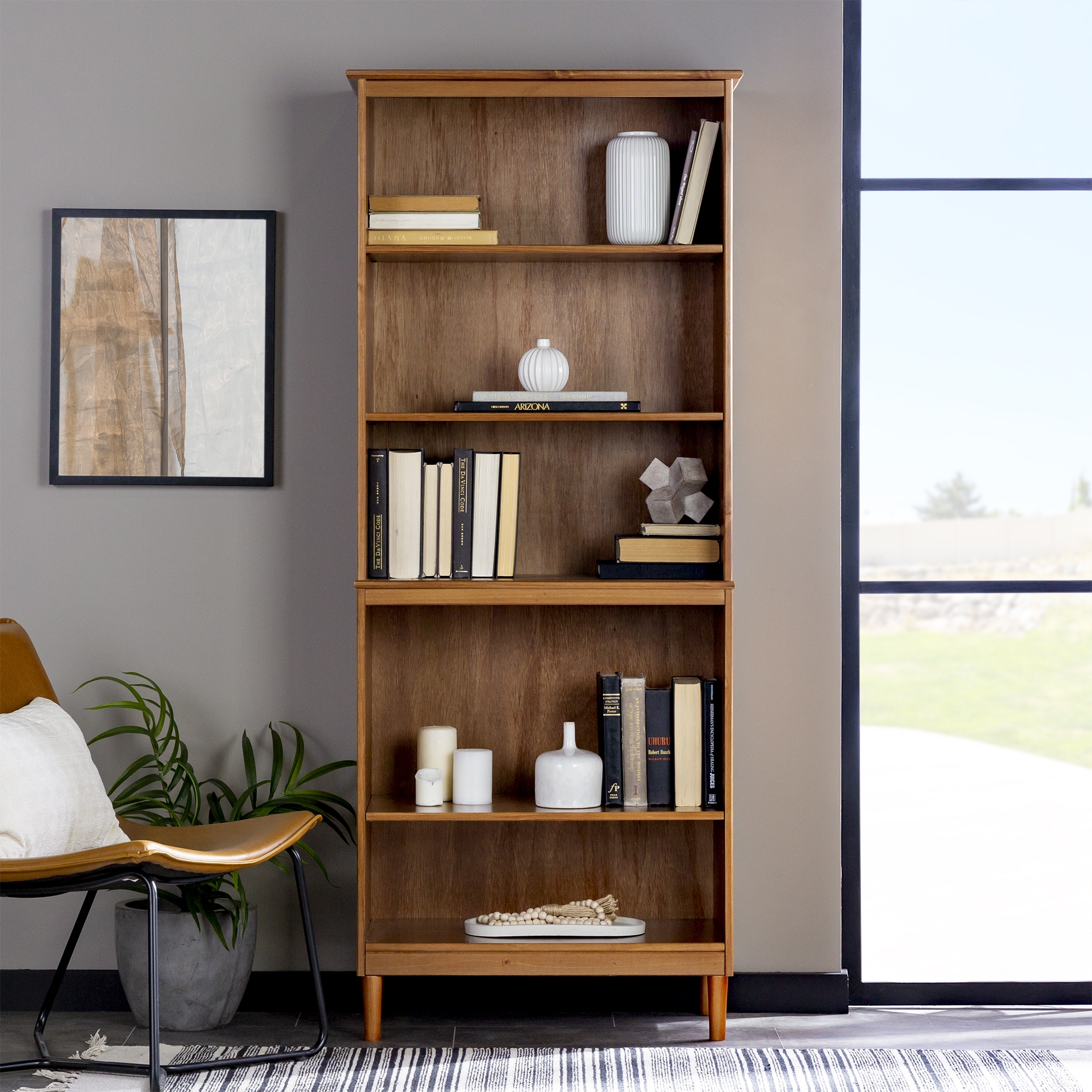 Spencer Wood Bookcase, Caramel - Image 5