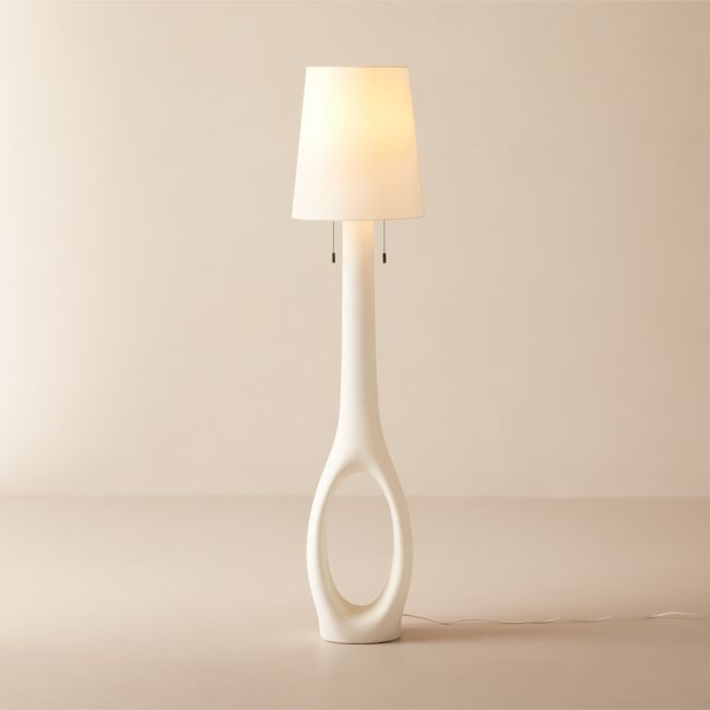 Kamma White Cement Floor Lamp - Image 0