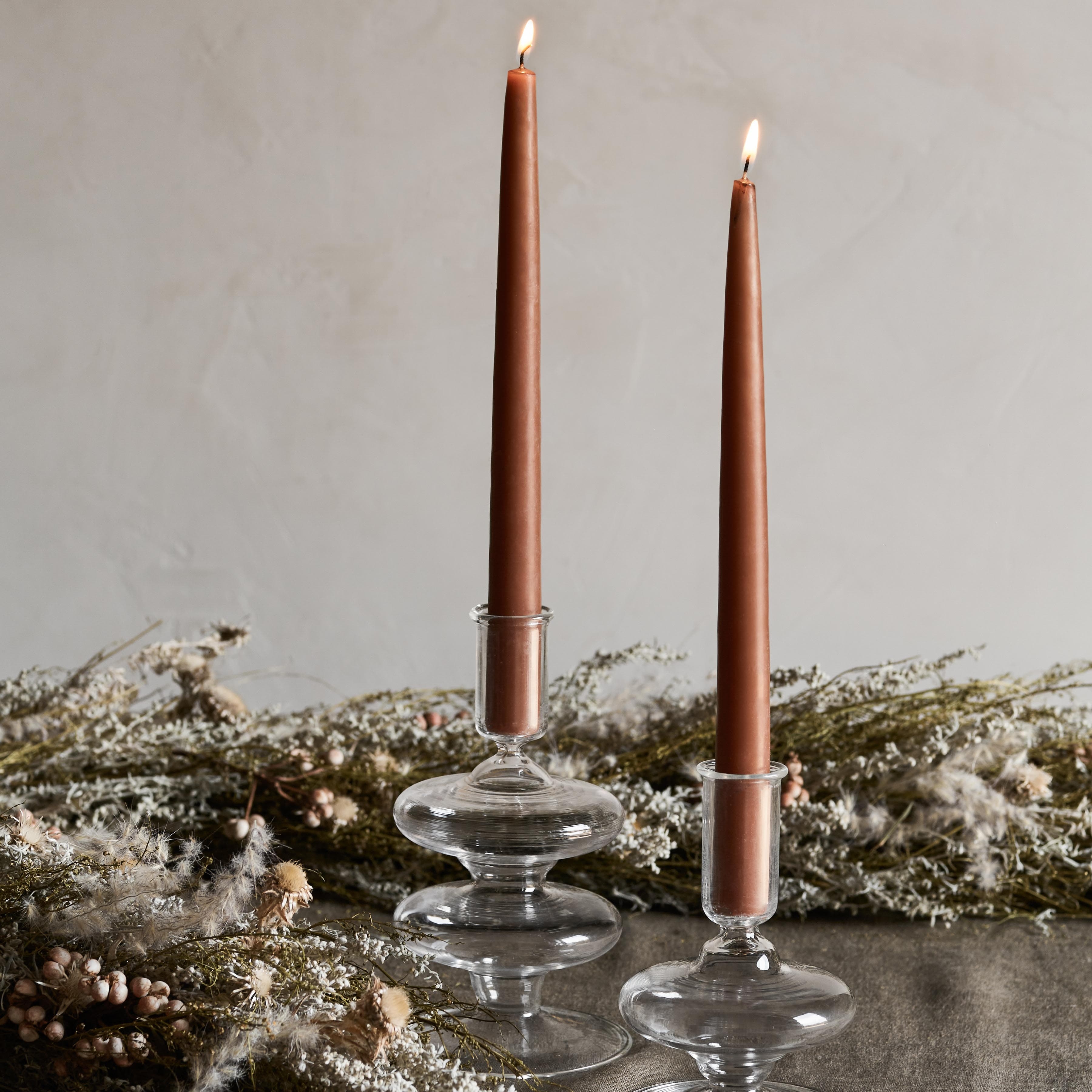 The Citizenry Veeha Glass Candle Holders Set of 2 | Clear - Image 1