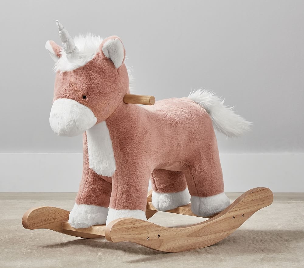 Unicorn Plush Nursery Rocker, Pink - Image 0