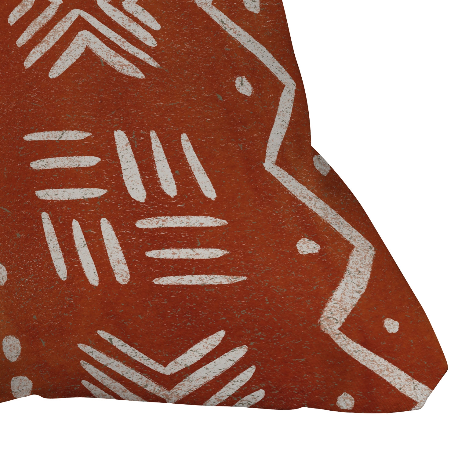 Mud Cloth Rust by Pauline Stanley - Outdoor Throw Pillow 20" x 20" - Image 1