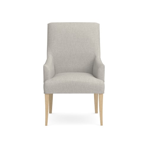 Belvedere Armchair, Standard Cushion, Perennials Performance Melange Weave, Oyster, Natural Leg - Image 0