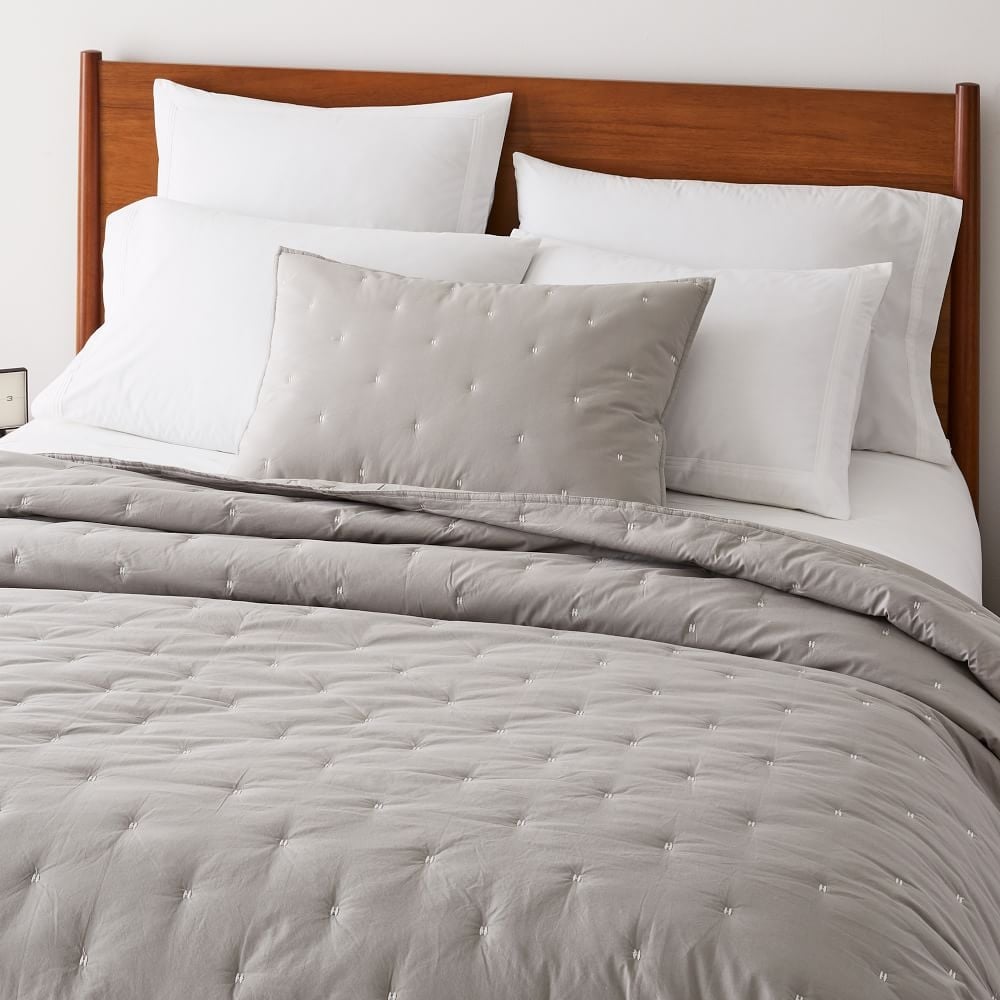 Organic Washed Cotton Quilt, King/Cal. King Set, Pearl Gray - Image 0